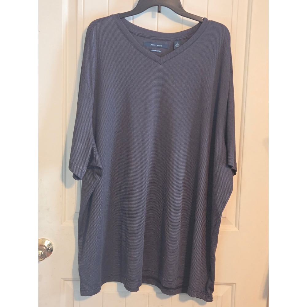 Perry Ellis Luxury Pima Cotton Striped V-Neck Tee Men's 3X Big & Tall
